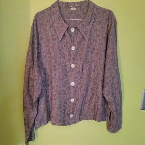 CP Shades Damask 100% Rayon  Mauve long sleeve Blouse